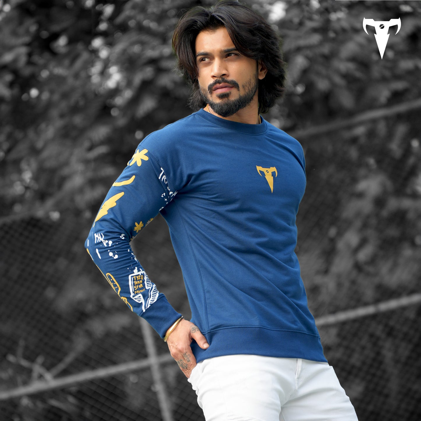 DENIM BLUE LONG SLEEVES TSHIRT