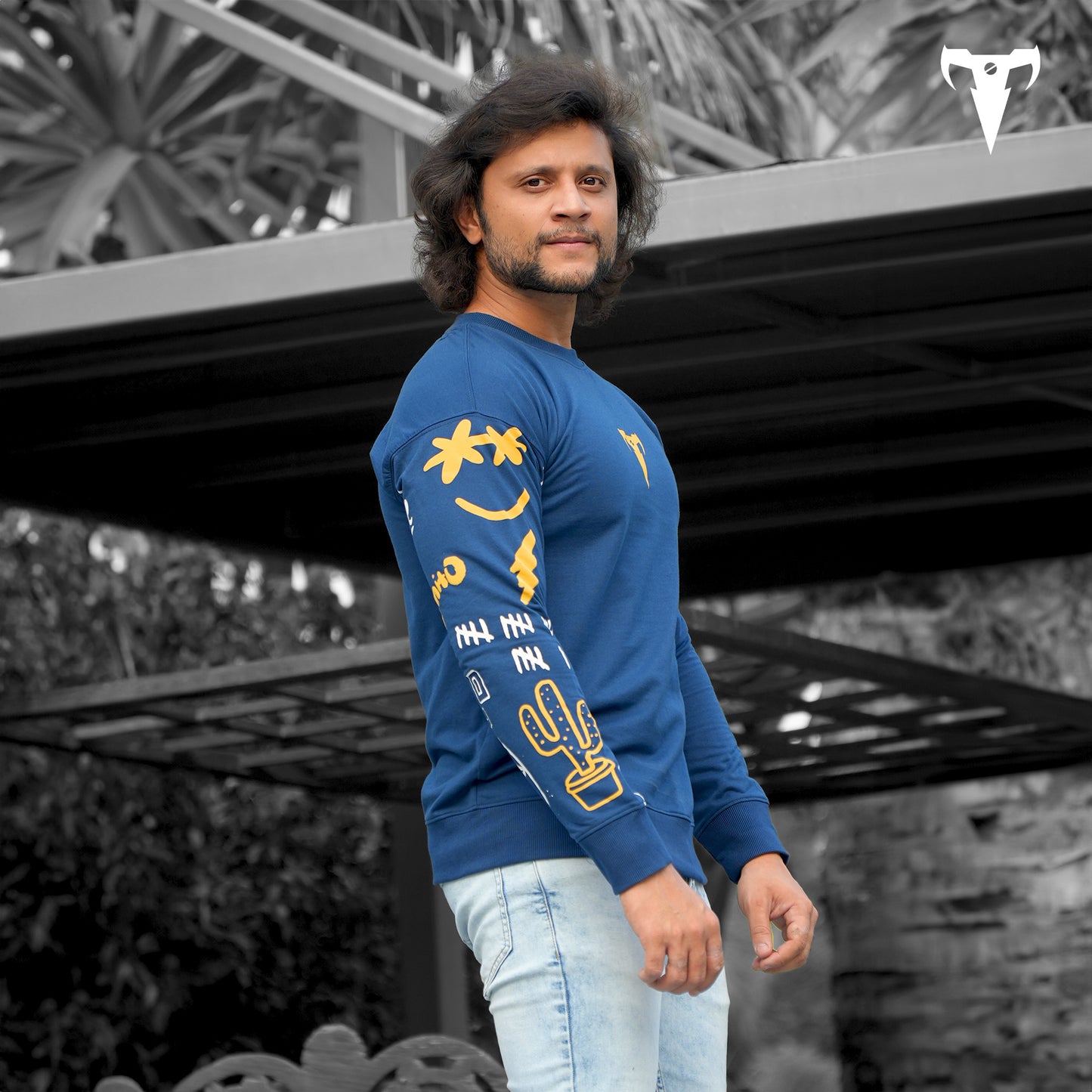 DENIM BLUE LONG SLEEVES TSHIRT