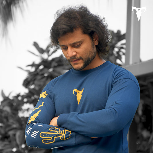 DENIM BLUE LONG SLEEVES TSHIRT