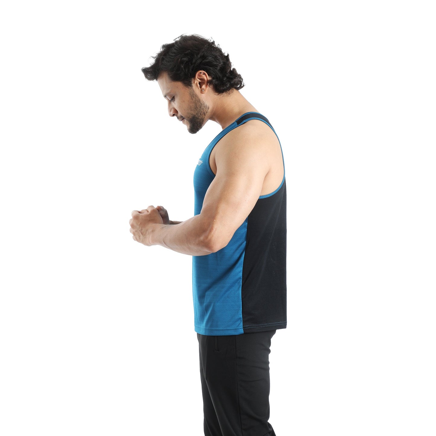 Mens tank t-shirt in Blue color