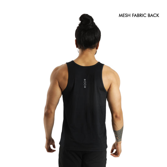 Black Tank Top For Men Back View