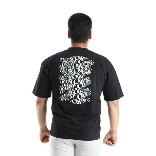 TYZO black oversize t-shirt, back view