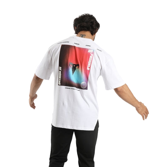 Printed white t-shirt Back view