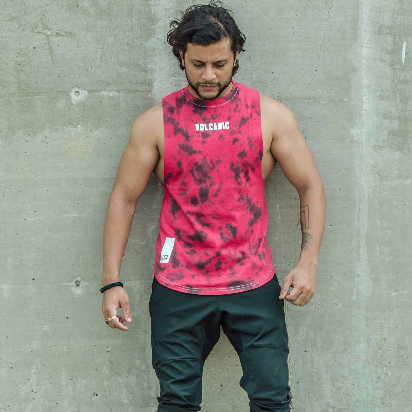 Red Volcanic Tie Dye Tank Top