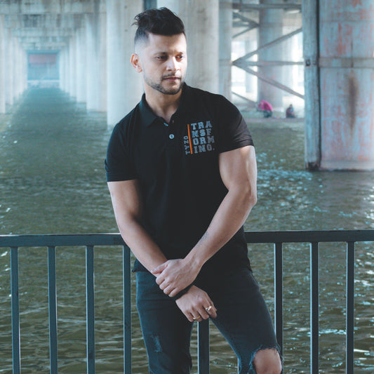 Black Polo Tshirt For Men.