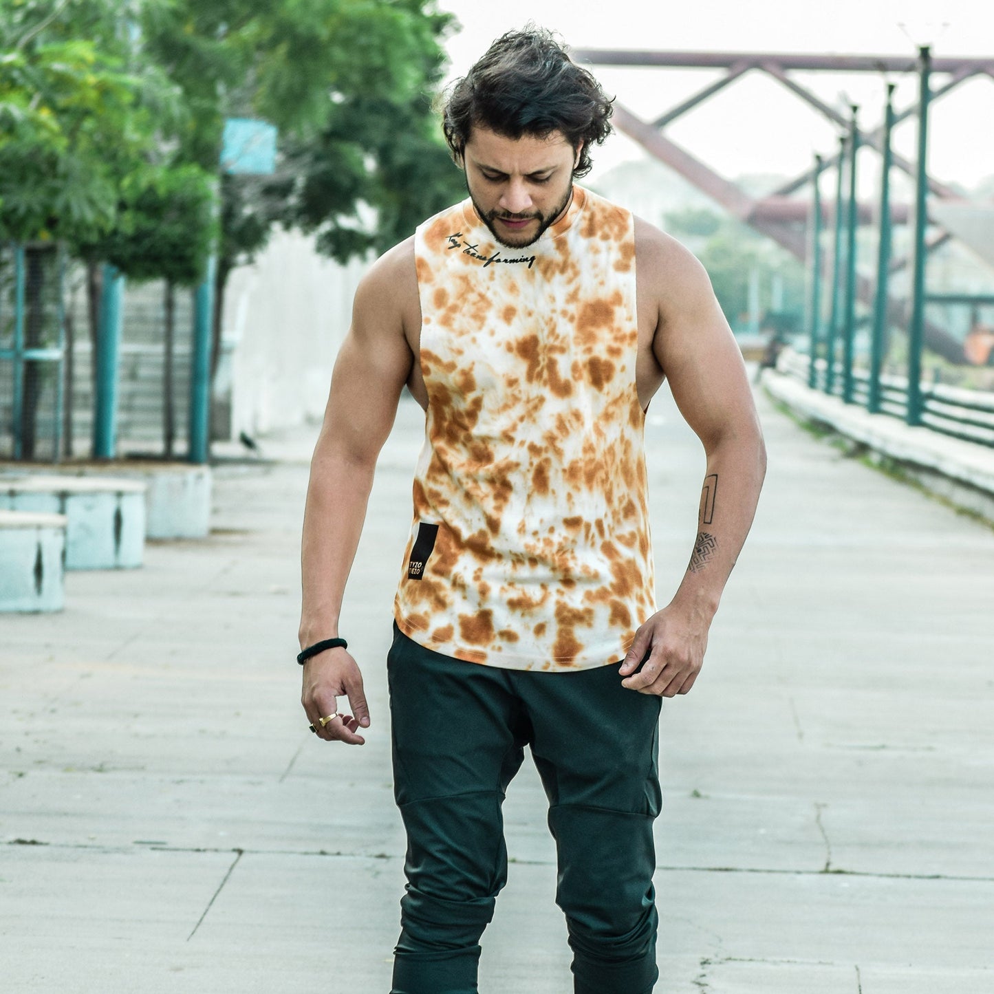 Front View of Brown Tank Top