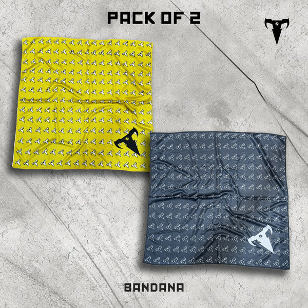 YELLOW & CHARCOAL BANDANA