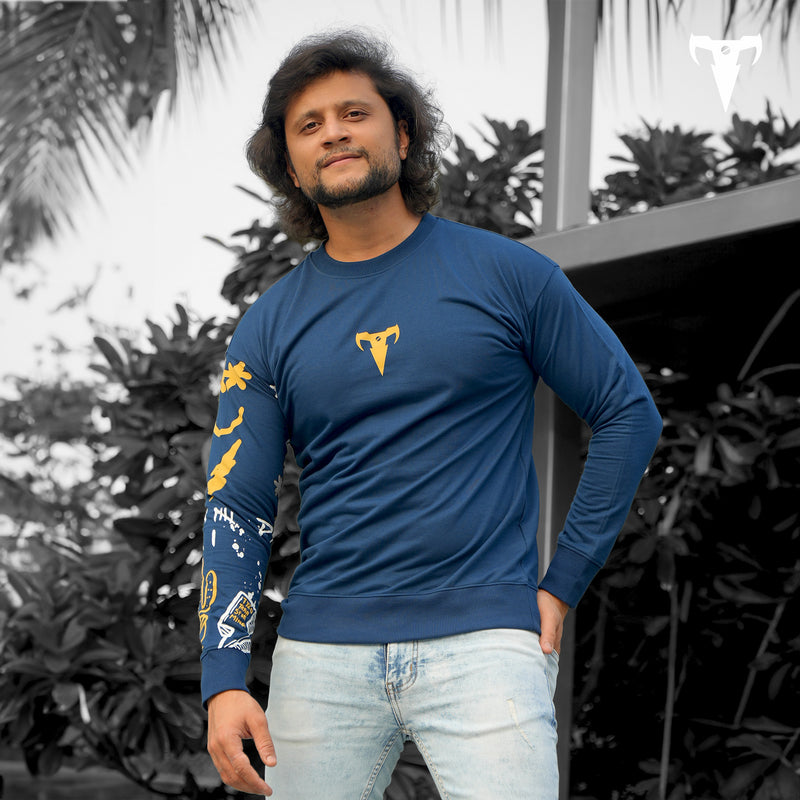 DENIM BLUE LONG SLEEVES TSHIRT