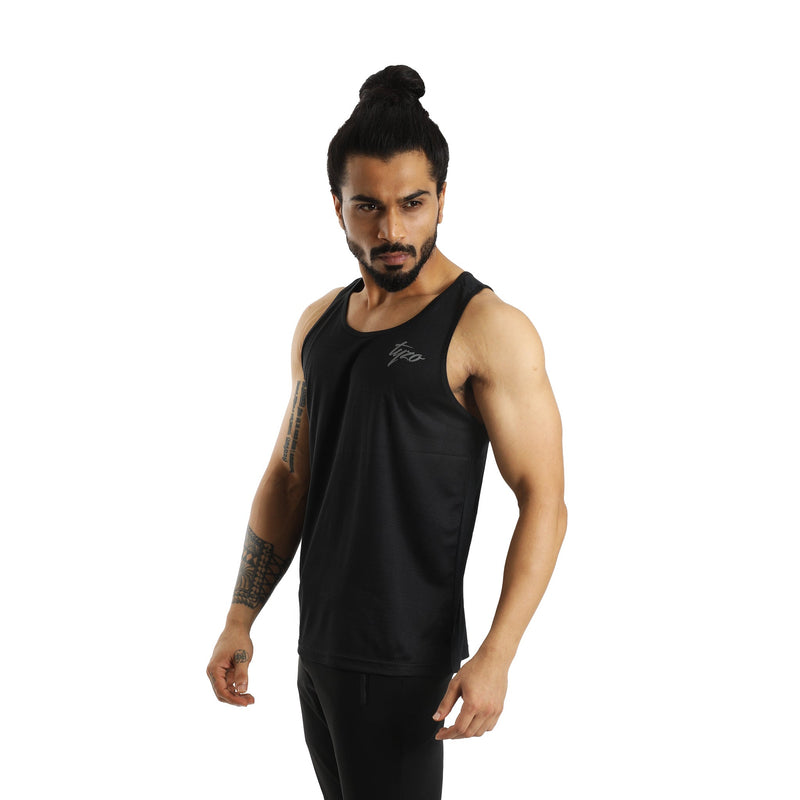 Black Tyzo Tank Top For Gym Lovers
