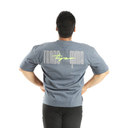 Oversized grey tshirt back view