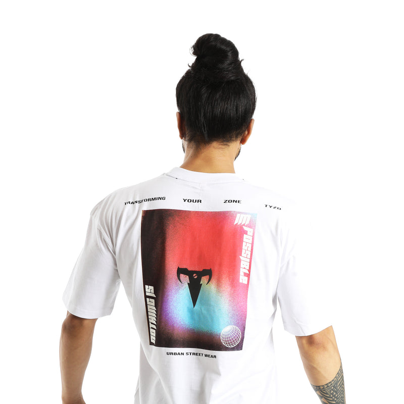 TYZO oversized white t-shirt back view