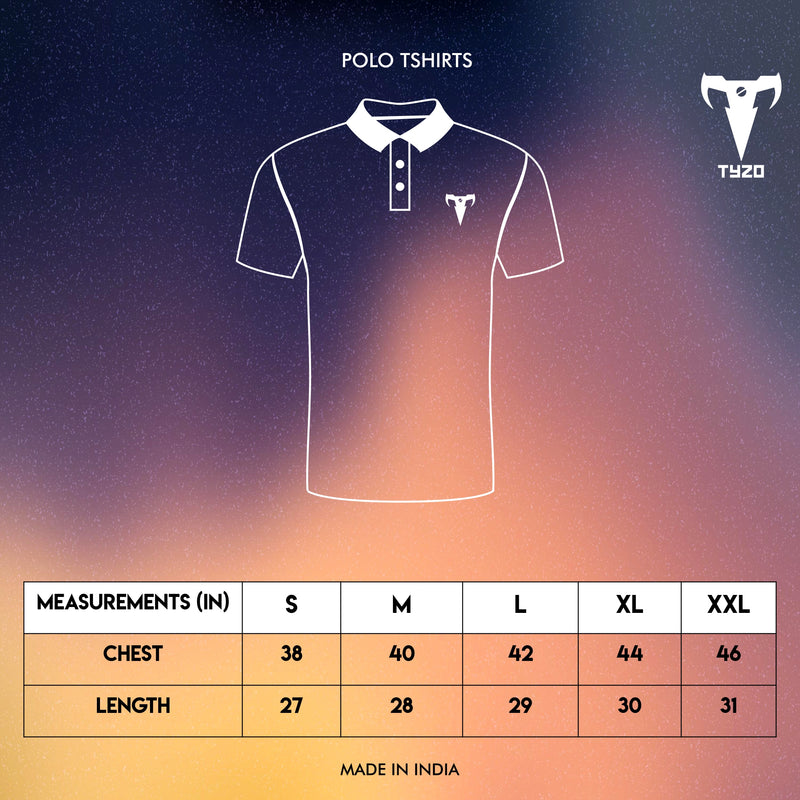 Polo Tshirt Size Chart.