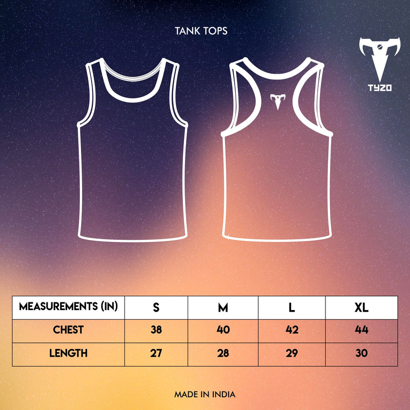 Men's Tank Tops Size Chart